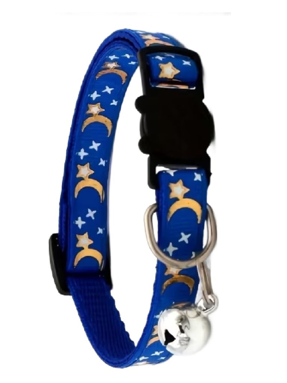 Astrology Collar Royal Blue Kitty Cat Puppy Breakaway Bell Adjustable Moon Stars
